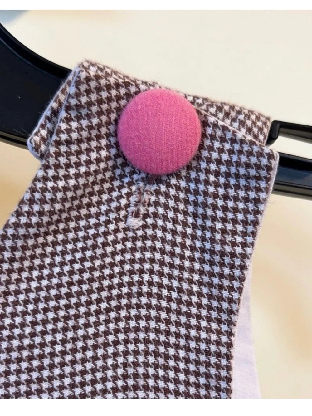 Claire & Charlie Girls 6X Boutique Dress Brown Pink Houndstooth Back To School